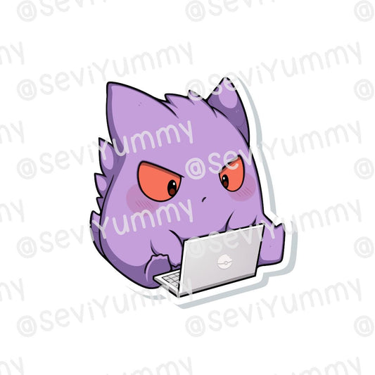 Gengar Working Sticker