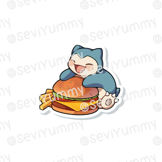 Snorlax Burger Sticker