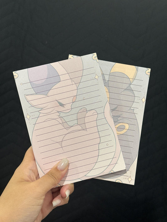 Umbreon / Espeon Memopad, NotePad, School Supplies, Scrapbooking, Journaling