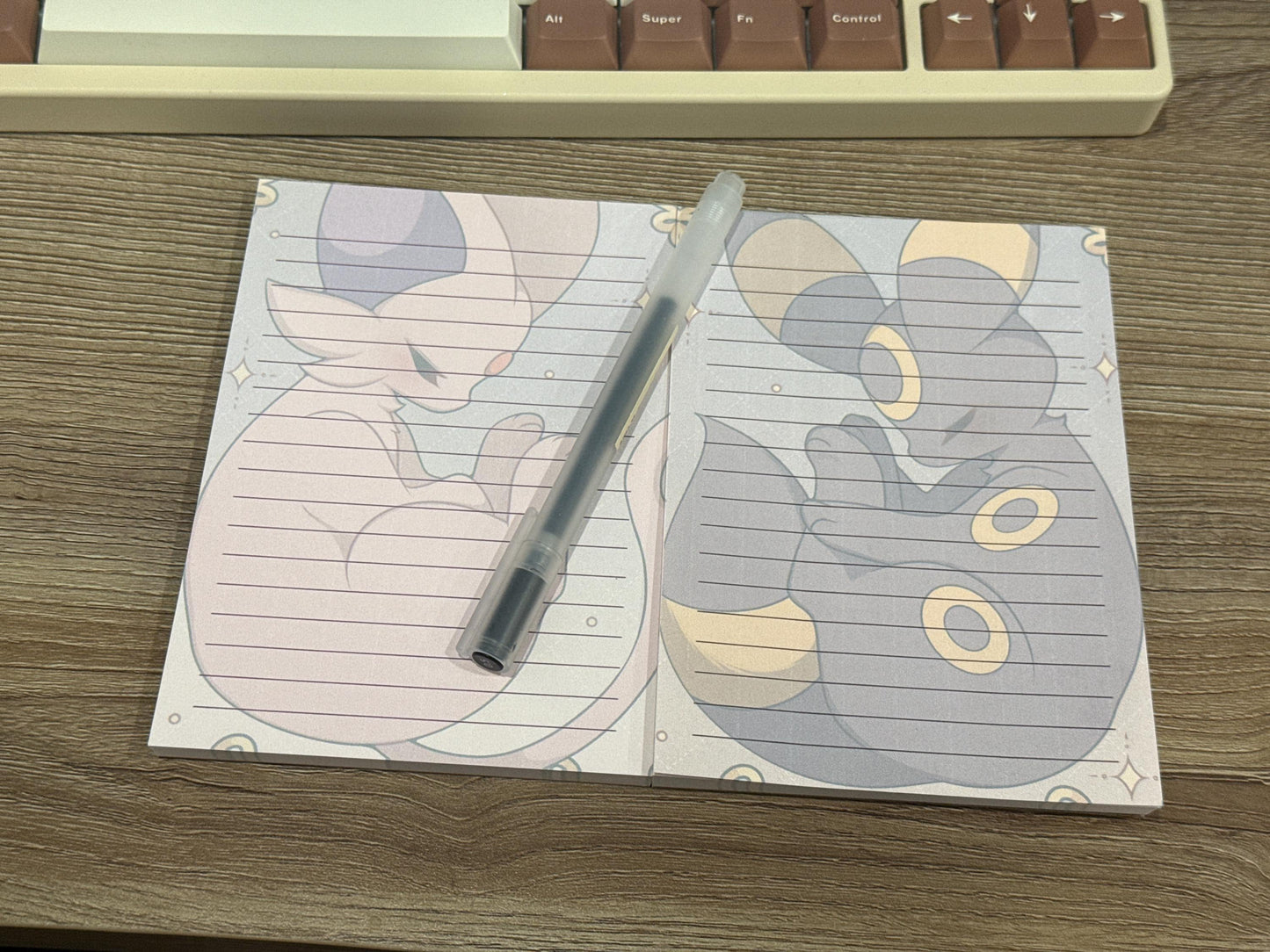 Umbreon / Espeon Memopad, NotePad, School Supplies, Scrapbooking, Journaling