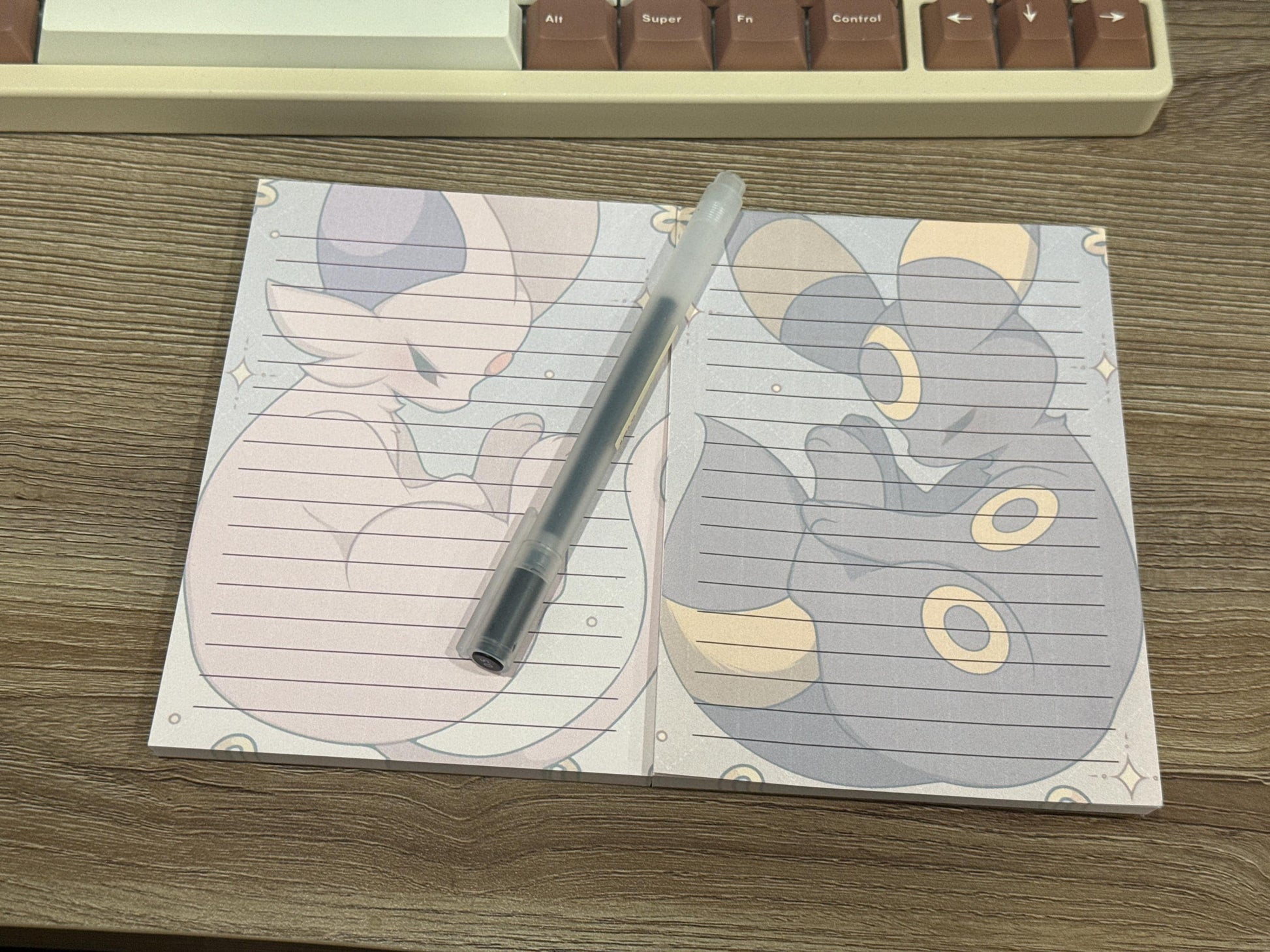 Umbreon / Espeon Memopad, NotePad, School Supplies, Scrapbooking, Journaling
