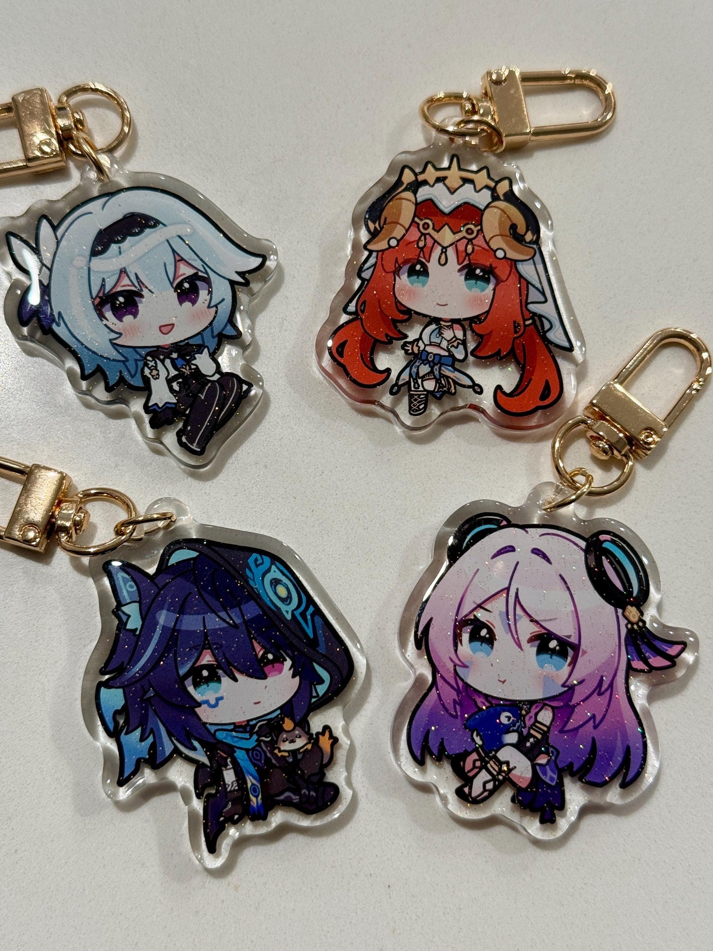 Genshin 2" Acrylic Keychain | Double Sided Glitter Epoxy