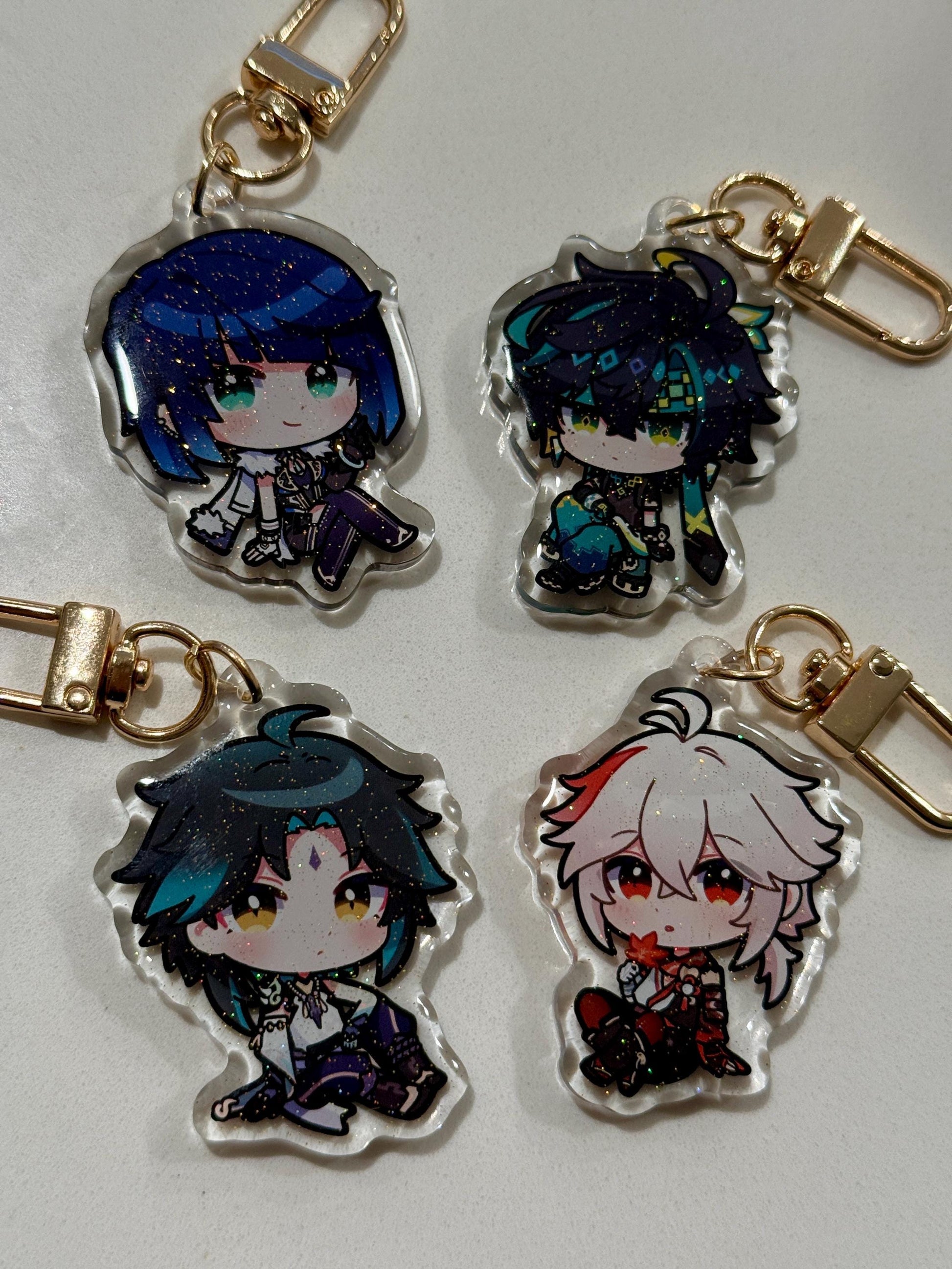 Genshin 2" Acrylic Keychain | Double Sided Glitter Epoxy