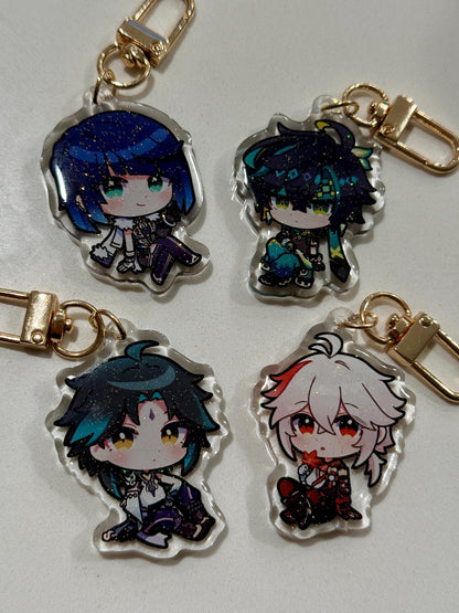 Genshin 2" Acrylic Keychain | Double Sided Glitter Epoxy