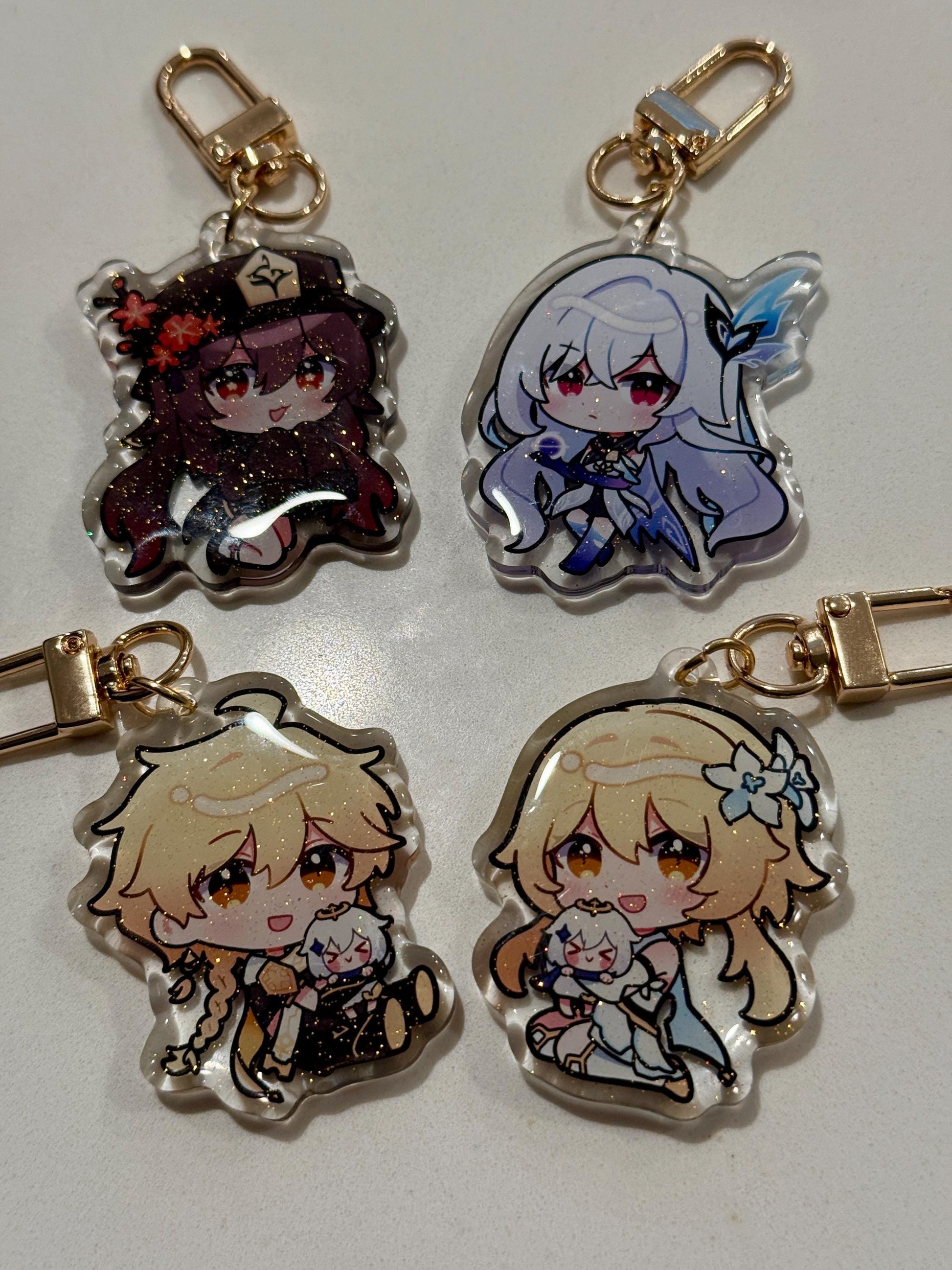 Genshin 2" Acrylic Keychain | Double Sided Glitter Epoxy