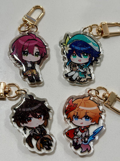 Genshin 2" Acrylic Keychain | Double Sided Glitter Epoxy