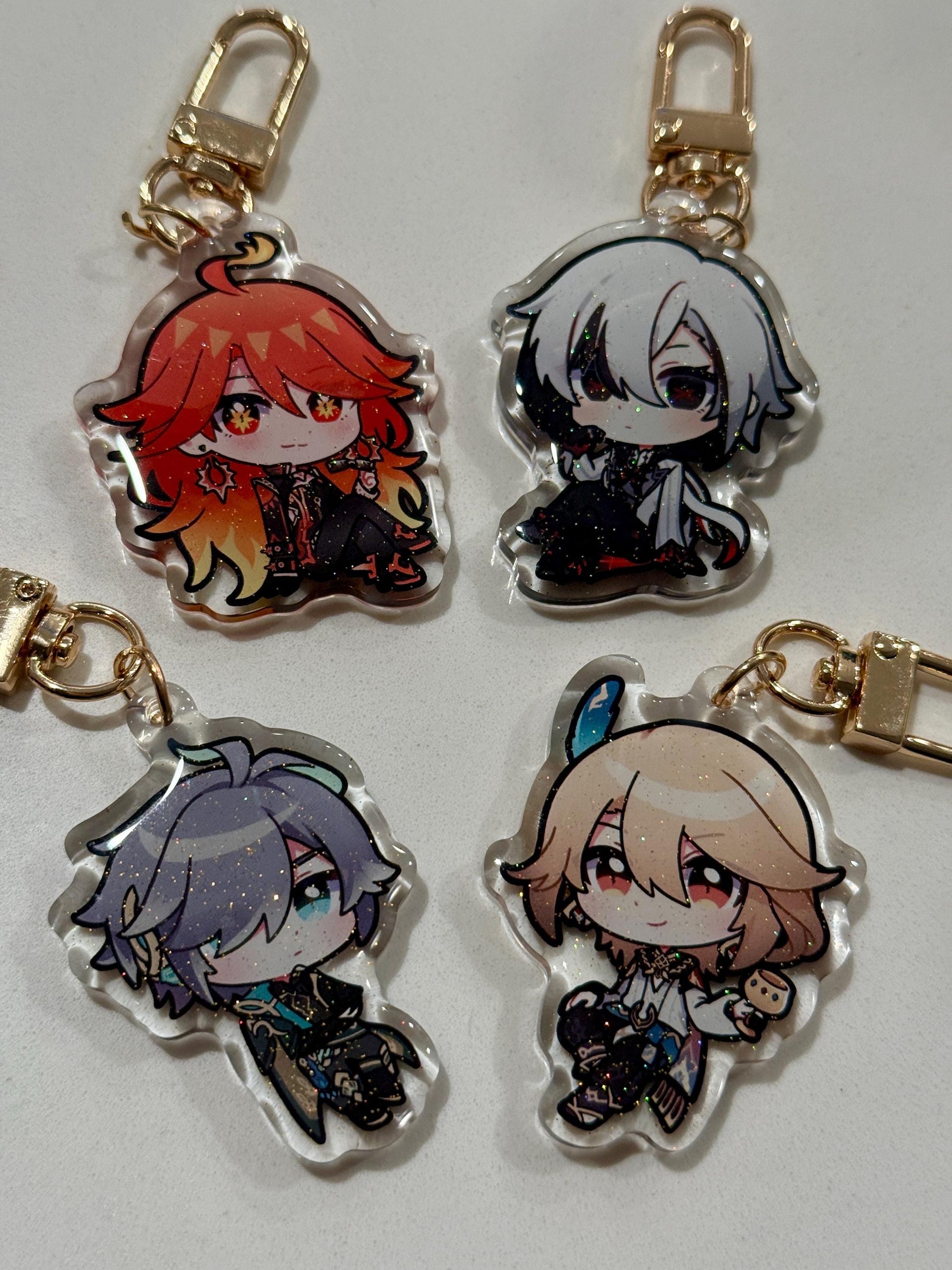 Genshin 2" Acrylic Keychain | Double Sided Glitter Epoxy