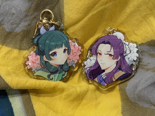 Apothecary 2” Acrylic Keychains | Double sided glitter epoxy